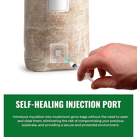 20 Packs 6 Mil Mushroom Grow Bags with Self Healing Injection Port, Thick Spawn Bags 5" X 8" X 20" with 0.2 Micron Filter Breathable Autoclavable Durable Tear-Resistant