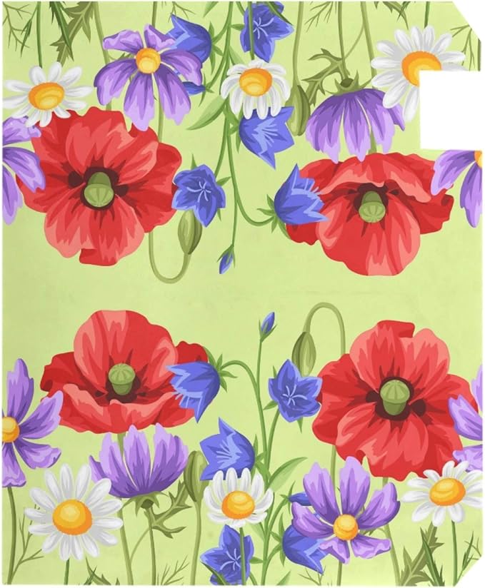 ALAZA Spring Summer Flowers Poppies Daisies Magnetic Mailbox Cover MailWraps Garden Yard Home Decor for Outside Oversized-25.5" x20.8"
