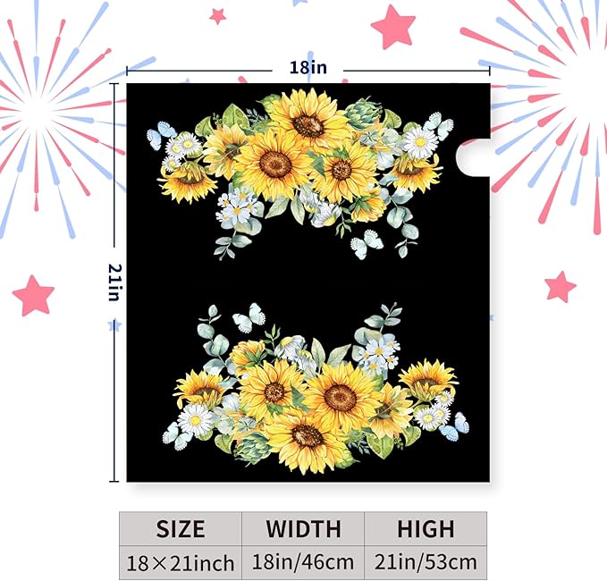 Summer Mailbox Cover Magnetic Summer Sunflower Waterproof Mail Wraps Spring Butterflies Floral Post Letter Box Covers Farmhouse Rustic Flowers Mailbox Covers Decor for Garden Yard 18x21 Inch