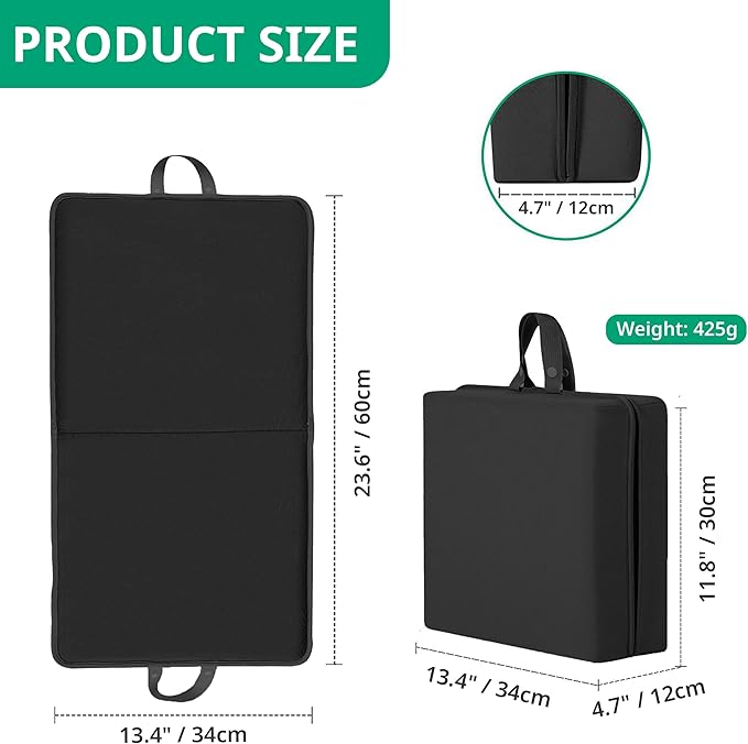 Kneeling Pad for Gardening, Exercise, Cleaning, Mechanic Work, Extra Thick Memory Foam Knee Cushion,Bath Kneeler Pad, Knee Pads for Women, Men, Baby Bath, Garden, Yoga Knee Cushion (Black)