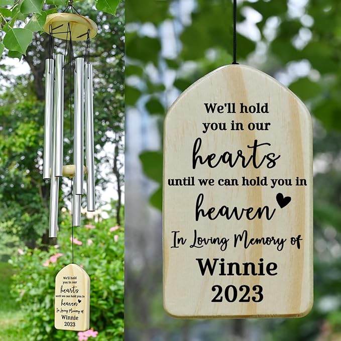 Memorial Wind Chimes - Sympathy & Condolences Gifts for Loss of Loved One - In Memory of Mom, Dad, Husband, Wife, Son, Daughter