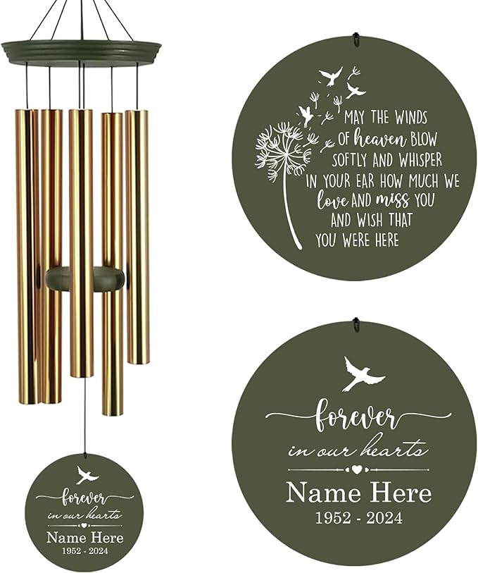 Personalized 30/36 inch Wind Chimes Memorial, Deep Tone Memorial Wind Chimes for Loss of Loved One/Mom/Dad, Sympathy Gifts for Bereavement