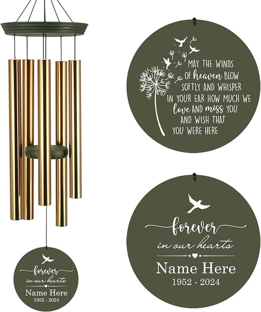 Personalized 30/36 inch Wind Chimes Memorial, Deep Tone Memorial Wind Chimes for Loss of Loved One/Mom/Dad, Sympathy Gifts for Bereavement