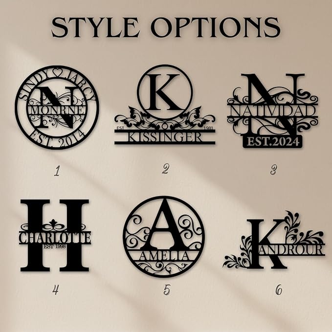 Personalized Family Name Sign, Split Letter Monogram Wall Decor, Custom Last Name Sign for Home, Metal Wall Art, Outdoor Wall Art, Home Decor, Customized Wedding Housewarming Gifts