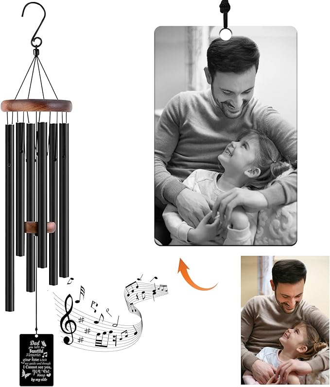 Memorial Wind Chimes Engraved Personalized Wind Chimes for Loss of Loved One,Sympathy Wind Chimes for Outside,Bereavement/Remembrancegifts for Loss of Mother Father