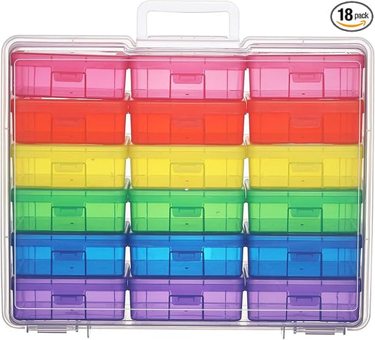 Plastic Storage Box Arts & Crafts Storage Boxes & Organizers With Large Storage Box Small Rectangular Plastic Container For Craft Storage (18 Pack Small -Color)