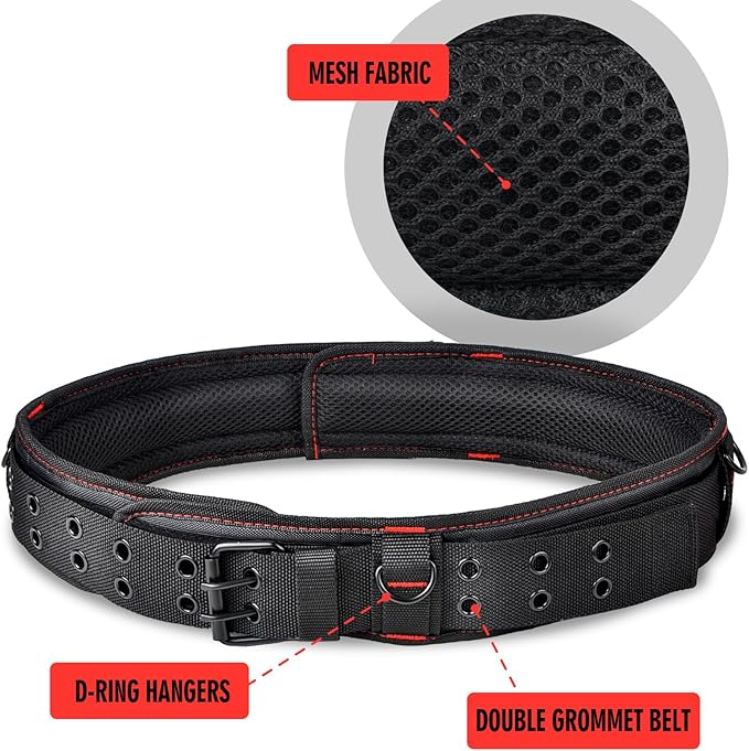 Adjustable Tool Belt with Multi-Pocket Storage – Heavy Duty 1680D Fabric – Magnetic Waist Tool Organizer for Electricians, Carpenters, Construction Workers Men