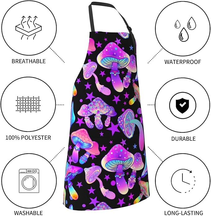 Siiuuol Cute Cats Unisex Waterproof Kitchen Chef Apron - With Adjustable Bib Apron