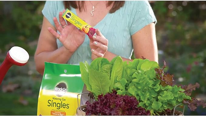 Miracle-Gro Watering Can Singles All Purpose Water Soluble Plant Food, for Flowers, Vegetables, Houseplants, Trees, Indoor and Outdoor Plants, 24 Packets (Pack of 6)