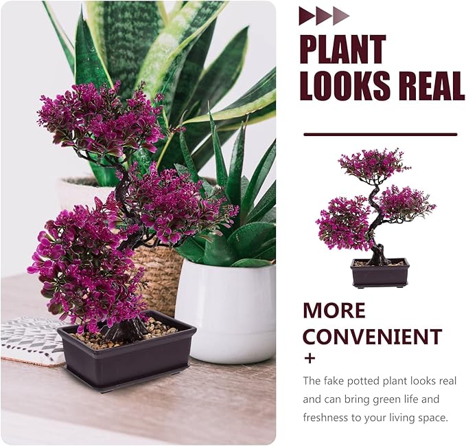 Cabilock Artificial Bonsai Tree 14 Inches Faux Juniper Plant with Ceramic Pot Indoor Decor for Desk Shelf Bathroom Bedroom Office Home Decoration