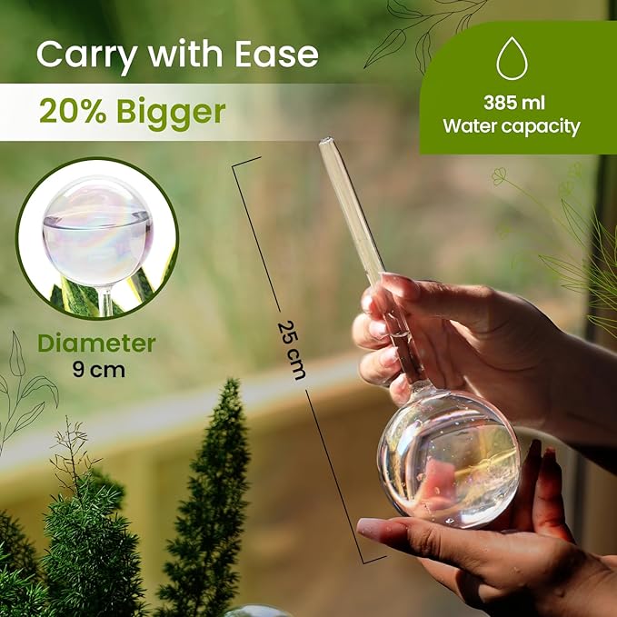 Iridescent Self Watering Globes, Glass Rainbow Plant Watering Globes, Self Watering Planter Insert, Automatic Plant Waterer Indoor (Large-6 Pcs Iridescent, Large)