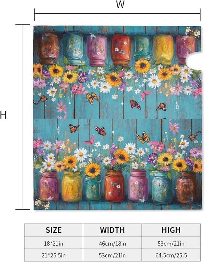 Flower Butterfly Mailbox Covers Magnetic Letterbox Covers 21x18 Inch for Garden Outdoor Decoration