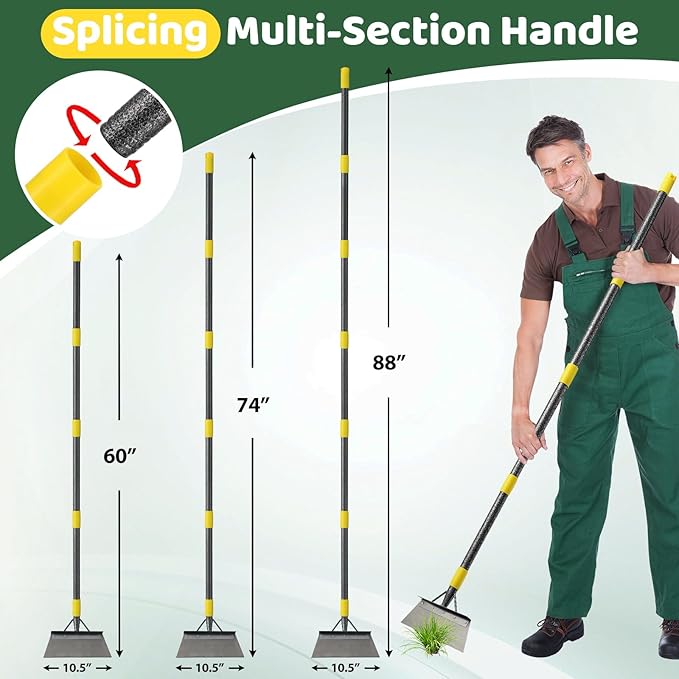 Garden Flat Shovel Scraper, Weeding Tool, 88 Inch Long Multifunctional Garden Cleaning Shovel, Heavy Duty Floor Scraper Long Handle,Metal Weeding Scraper for Lawn Edging, Snow Ice Removal