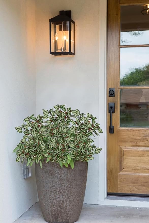 Hollyone 5 Bundles Artificial Greenery Plants Stems Faux Wandering Jew Leaves Plant Bouquet Fillers for Arrangement, Fake Shrub Bushes Plants for Home Centerpiece Indoor Outdoor Garden Patio Porch