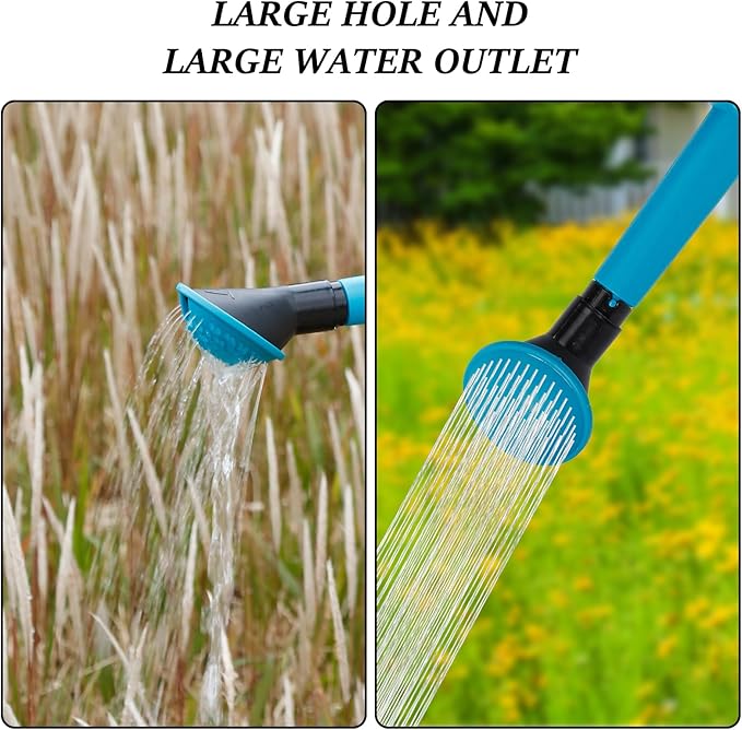 4L Foldable Clear Plastic Watering Can with Rotating Nozzle Long Spout Ideal for Indoor and Outdoor Gardening -Blue