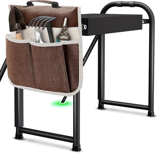 seasky Foldable Garden Kneeler and Seat, Anti-Tipping Gardening Bench Widened Thick Soft Kneeling Pad, Heavy Duty Gardening Stool with Tool Bag,Gardening Gift for Women
