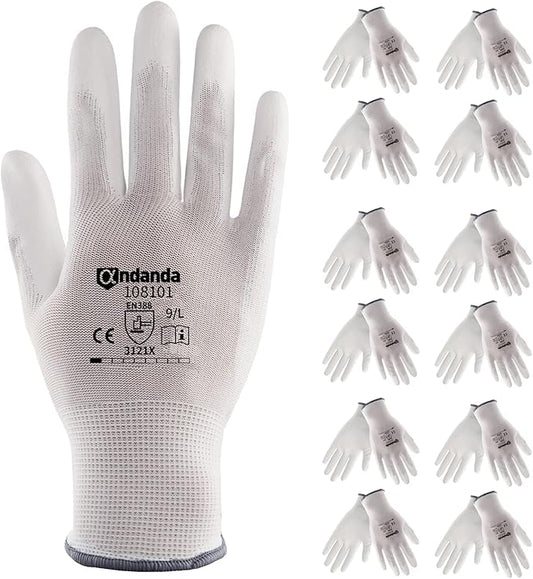 ANDANDA Multi-Package Safety Work Gloves, Seamless Knit Work Gloves with PU Coated, Ideal Work Gloves Men for General Work