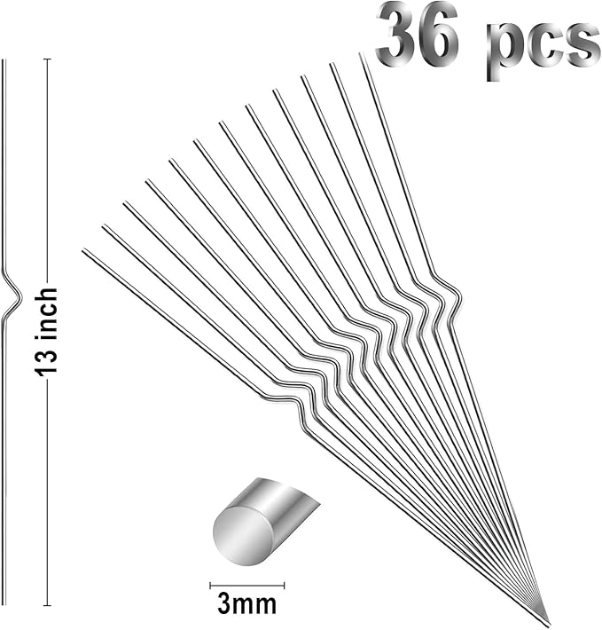 36 Pcs Yard Sign Stakes -13” Metal Wire Stakes- Heavy Duty Stainless Steel Wire Holders for Garden Lawn Yard Signs Alternative to H Frame