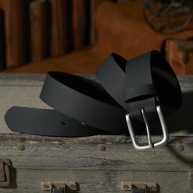 VATAN Men's Genuine Leather Casual Every Day Jeans Belts, Handmade Men Leather Belt with Gift Box