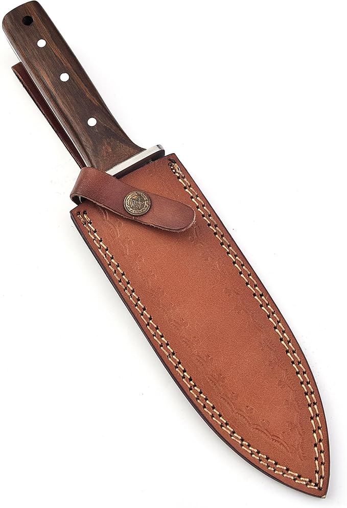 Namibagata Japanese Steel Hori Hori Garden Knife, Insulation Knife Straight Blade Hori Hori Garden Knives use as Digging, Weeding knives, Planting Knives & Sod Cutter | 12" Stainless Steel with Cutting Edge, Full-Tang walnut Wood Handle with Sheath