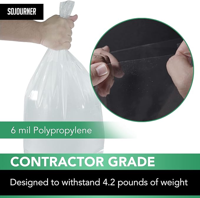 Mushroom Grow Bags (50 Pack) - 6 Mil Thick Autoclave Spawn Bags with 0.2 Micron Filter for Your Grain - Mycology Supplies - Large Size 8" x 5" x 20"