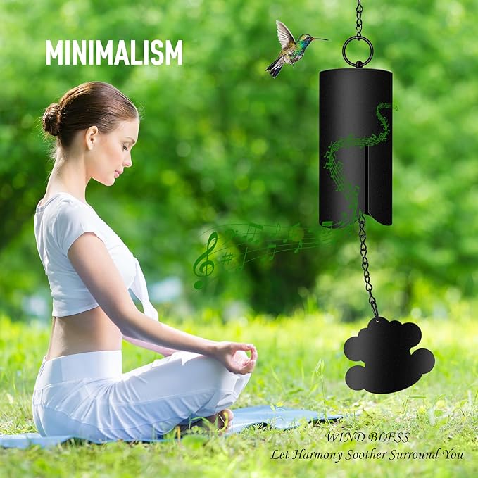 Feng Shui Windbell with Auspicious Clouds,Large Wind Chimes for Outside Deep Tone,Memorial Wind Chimes for Loss of Loved One Prime.30 Inch