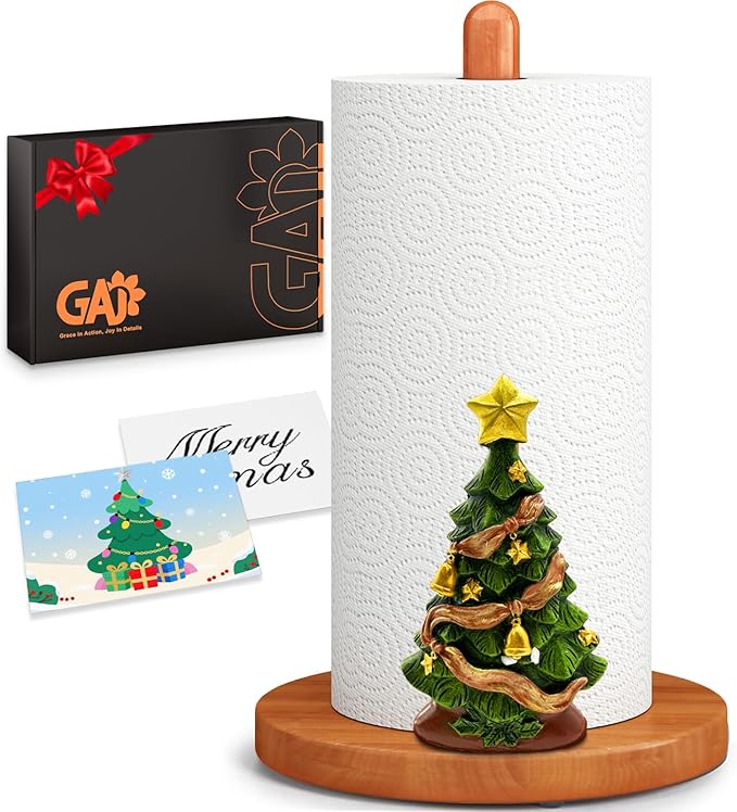 Christmas Kitchen & Bathroom Decor, 3D Christmas Tree Decorations for Kitchen Countertop & Table, Cute Paper Towel Holder Countertop, Winter Xmas Gift for Women, Housewarming Gifts New Home
