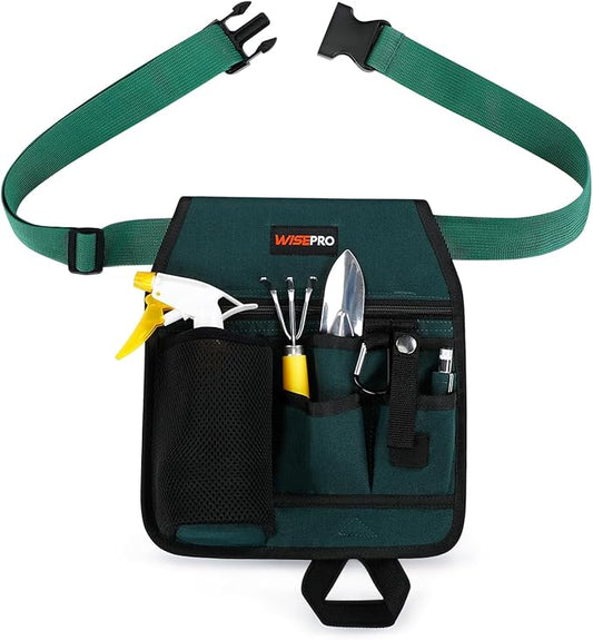 Garden Tool Belt, 6 Pocket Gardening Tool Waist Pouch with Adjustable Waist Strap, Gardening Belt Apron for Men Women