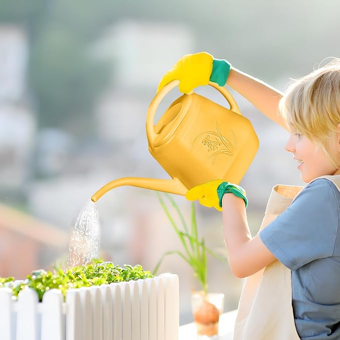 Plastic Watering Can - for Home Plant Garden - 1/2 Gallon - Orange