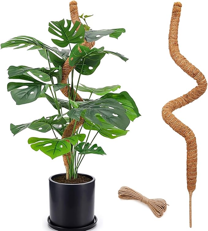 48 Inch Moss Pole, Bendable Moss Pole for Plants Monstera, Tall Moss Poles for Climbing Plants Indoor, Large Moss Pole Support, Garden Trellis Plant Stick Stakes for Potted Plants, Pothos