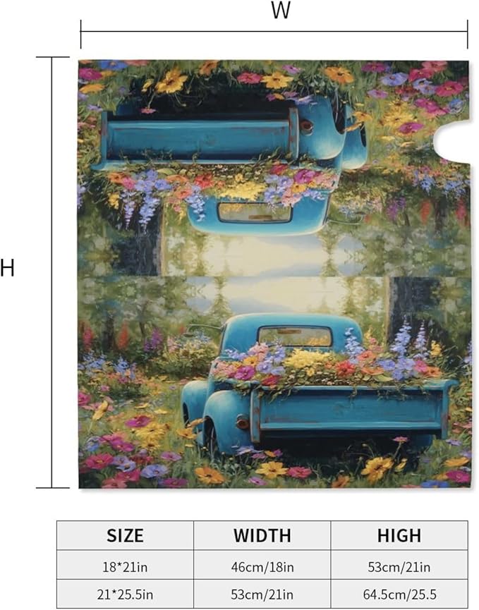 Spring Truck Mailbox Covers Magnetic Letterbox Covers 21x18 Inch for Garden Outdoor Decoration