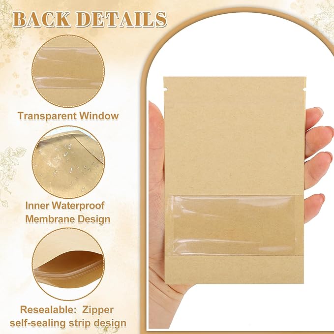 120 Pcs Seed Envelopes Packets Organizer 3.54 X 5.5 Inch Seed Storage Envelopes Resealable with Clear Window Seed Saver Bags for Flower Vegetable Seed Saving