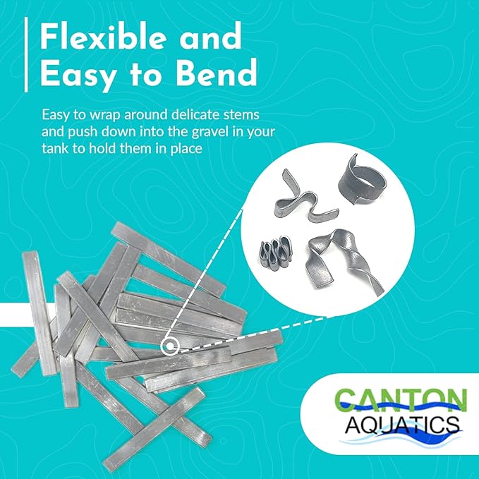 Anchor Lead Plant Holder Flexible Weight - Easy to Manipulate - Used for Submerge Plants in Aquariums or Ponds - 10 Piece Lead Strips - Grey