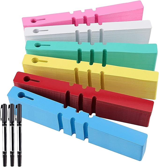 ZOENHOU 600 PCS 6 Colors Tree Tags Plastic Plant Tags, Adjustable Wrap Around Plant Hanging Nursery Garden Labels, Plant Labels for Garden