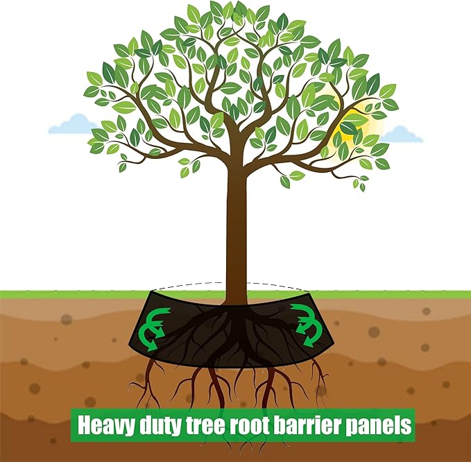 Tree Root Barrier 36in x 25ft x 60mil Root Barrier Grass Weed Barrier Bamboo Barrier Garden Edging for Landscape Edging Blocks