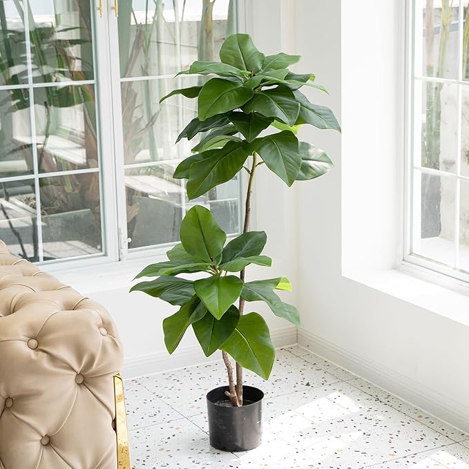 Fake Plants Living Room Decor Artificial Plants Outdoor Home Decor Fake Tree Office Decor Fiddle Leaf Fig Tree Tall Fake Plant Artificial Greenery 3.9ft Porch Decor Nearly Natural Artificial Plants