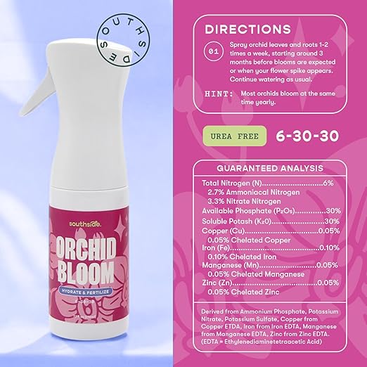 Orchid Bloom Fertilizer by Southside - 16 oz - Encourage Blooms with Precise Nutrition & Humidity - Gentle Formula, Premium Continuous Spray for Easy Coverage