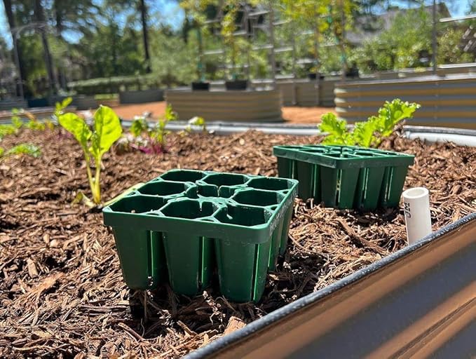 Vego garden Standard Seedling Trays Without Lids, 8 Pack for Seedlings Reusable Propagator Growing Starter Tray, Germination Trays Kit for Greenhouse/Garden (8-Cell per Tray)