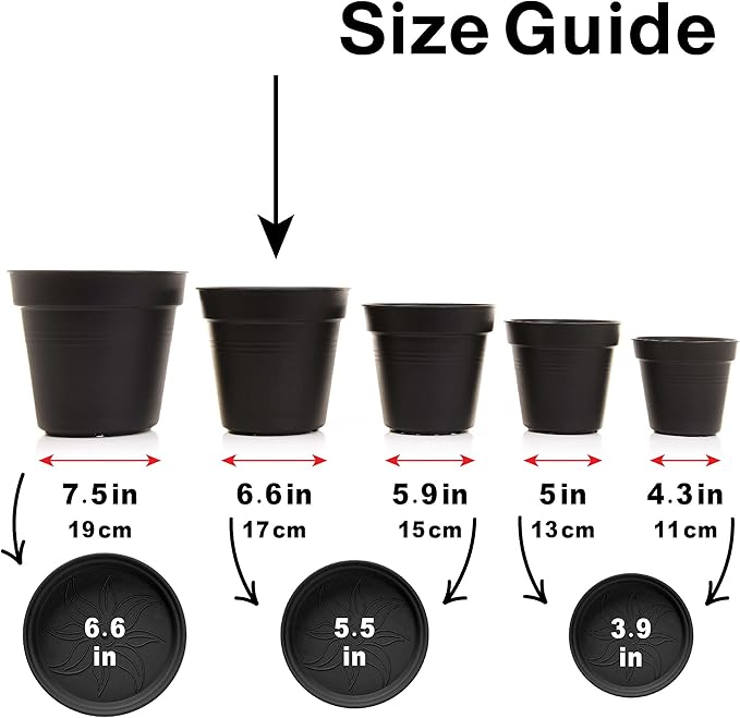 Mintra Home Garden Pots 4pk - Flowers, Herbs, Plants, Indoor, Outdoor, Colorful, Wholesale, Bulk (Yellow, 17cm Diameter (6.6in))