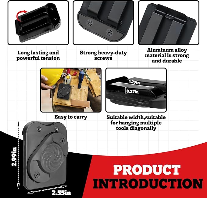 Magnetic Belt Clip - Strong Magnetic Tool Holder for Electricians Carpenters and Handyman