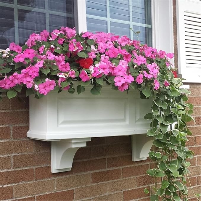 Pemberly Row 3ft Weatherproof Traditional Plastic Window Box in White