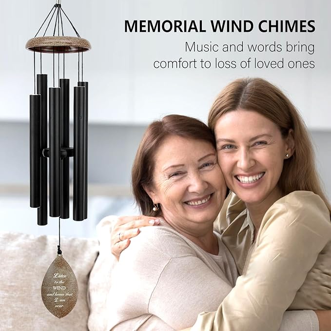 ASTARIN 36“ Personalized red Copper Memorial Wind Chimes for Outside, Metal Sympathy Gifts for Loss of Mother Father Loved One, Bereavement Wind Chime in Memory Gift