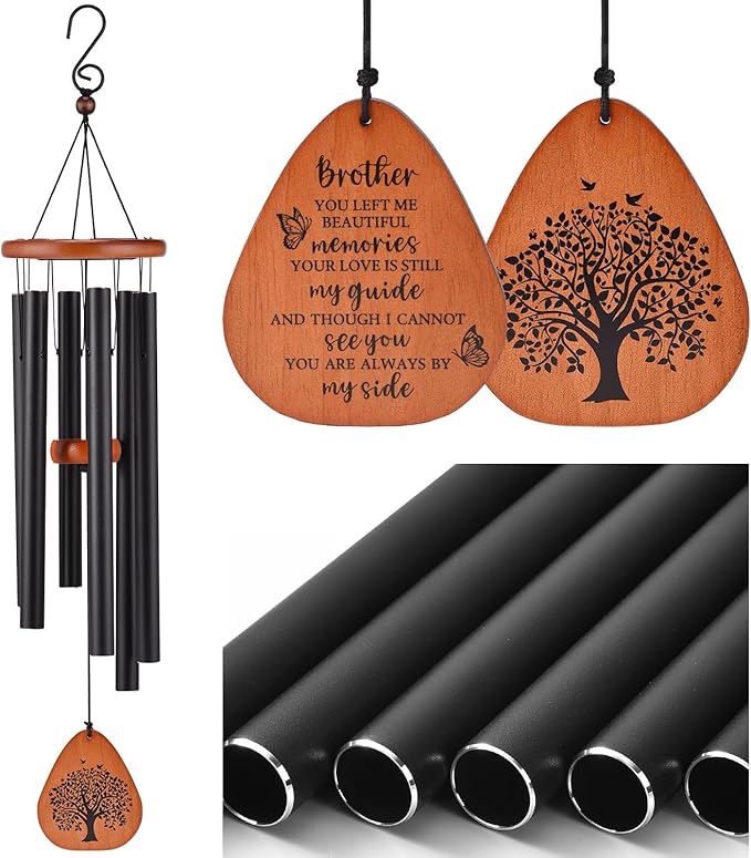 Memorial Gifts for Loss of Brother, 32" Memorial Wind Chimes for Loss of Brother Sympathy Gifts, Remembrance/Bereavement Gifts for Loss of Brother, Windchimes in Memory of Brother