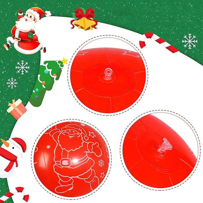 3 PCS 32 Inch Christmas Inflatable Balloons PVC Large Christmas Inflatable Outdoor Balls for Xmas Garden Lawn Yard Holiday Front Door Decoration