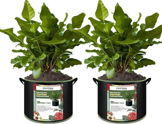 2-Pack 30 Gallon Plant Grow Bags, Thickened Nonwoven Fabric Pots with Handles,Durable Garden Planters Aeration Gardening Container to for Plants, Vegetables, and Flowers