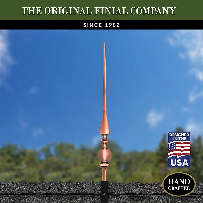 Good Directions 755 Aragon Rooftop Finial, 28", Polished Copper