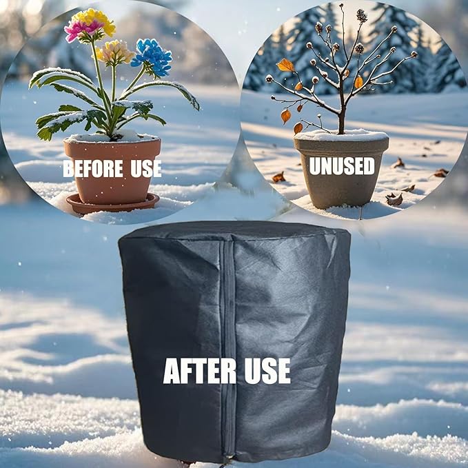 EJW 2 PCS Plant Protectors, Cylindrical 19.6 * 14.5 * 14.5in, Reusable Flower Protectors with Drawstring，Outdoor Plant Frost Fabric ，Rose Bush Covers for Winter， Outdoor Plant Frost Blanket