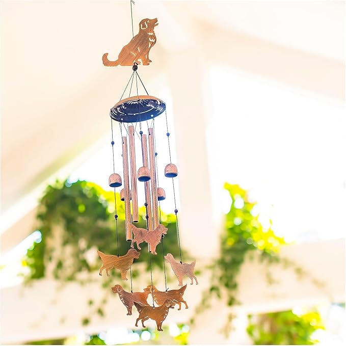 Golden Retriever Dog Wind Chimes for Outside,Dog Gifts for Women Men/Memorial Gift/Sympathy Gift/Birthday Gifts Metal windchimes Outdoors/Indoors,Garden Decor,Patio,Home,Porch,Yard Decorations