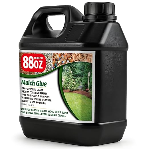 Mulch Glue for Landscaping, 88 0Z Rock Glue,Fast-Dry No-Toxic Long-Lasting Strong Pebble Binder, Pine Straw for Outdoor, Mulch Lock for Cypress, Lawn, Garden,Landscape Edging