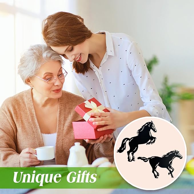 Horse Metal Decorative Garden Stakes Horse Gifts for Women/Men Horse Lovers Gifts Silhouette Statues for Yard Art, Outside, Patio, Outdoor Decor, Garden Decorations, Lawn Ornaments